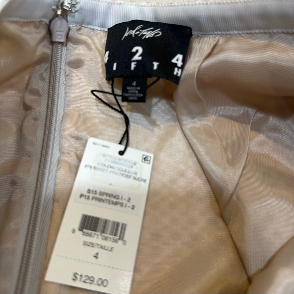 Lord & Taylor Pink, Yellow, and Black A-Line Skirt 424 Fifth